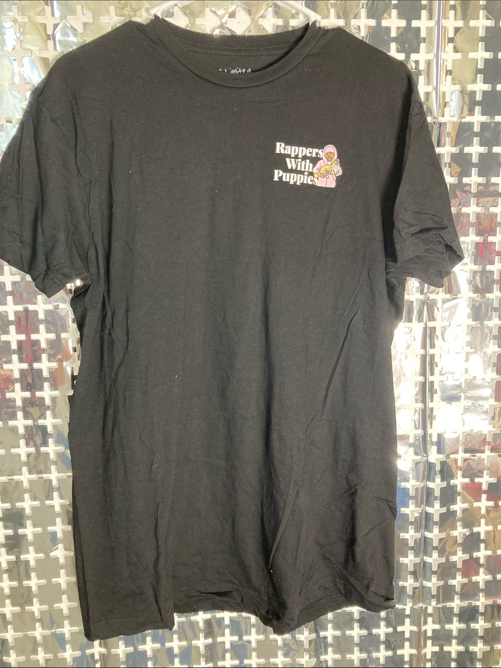 The Limited Black Tee with Pink Chest Graphic